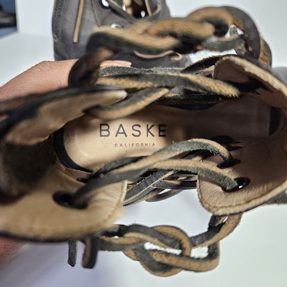 Baske California Brown Leather Fury Open Toe Booties - Picture 10 of 12